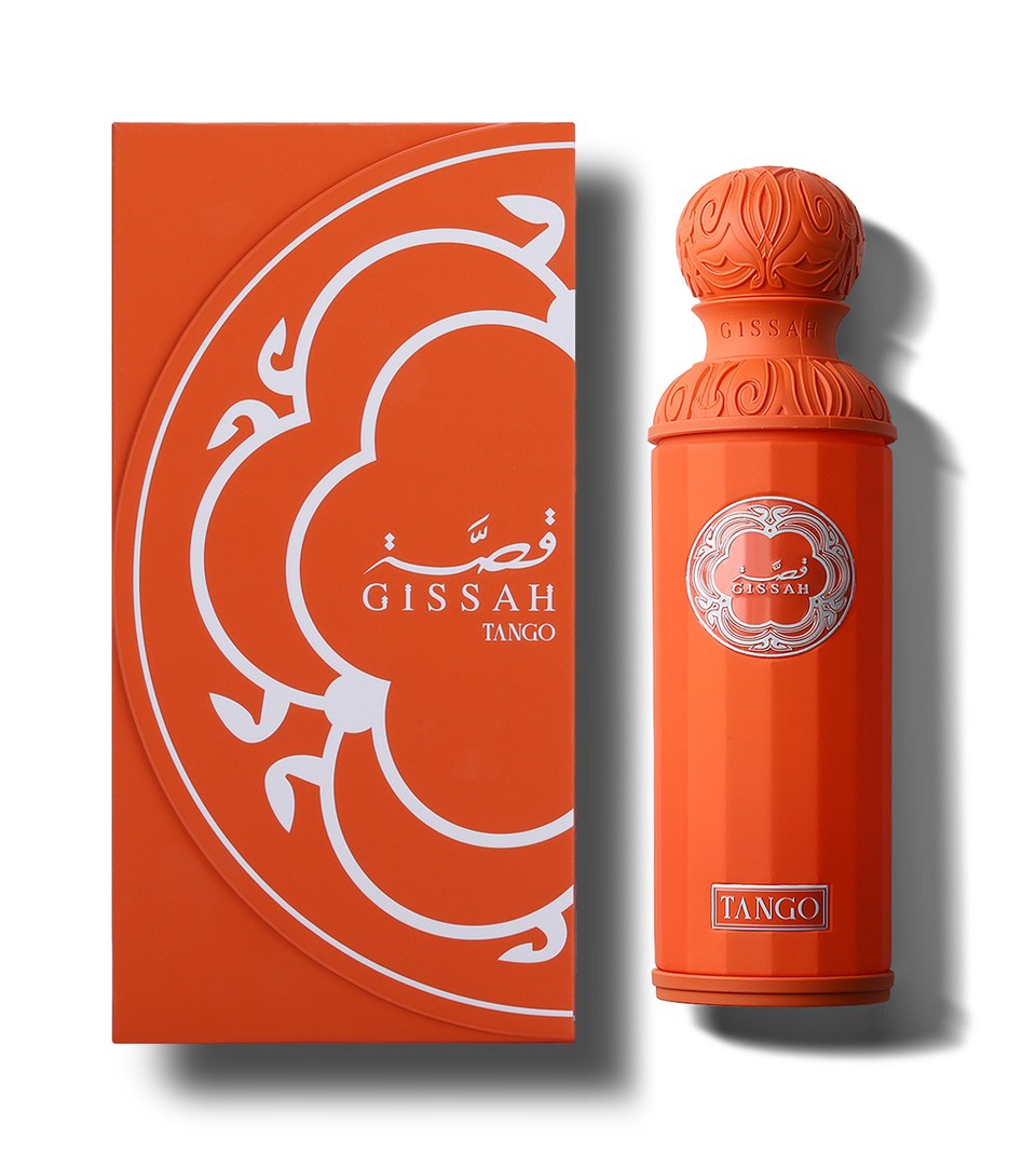 Gissah Tango 200ml orange perfume bottle and packaging