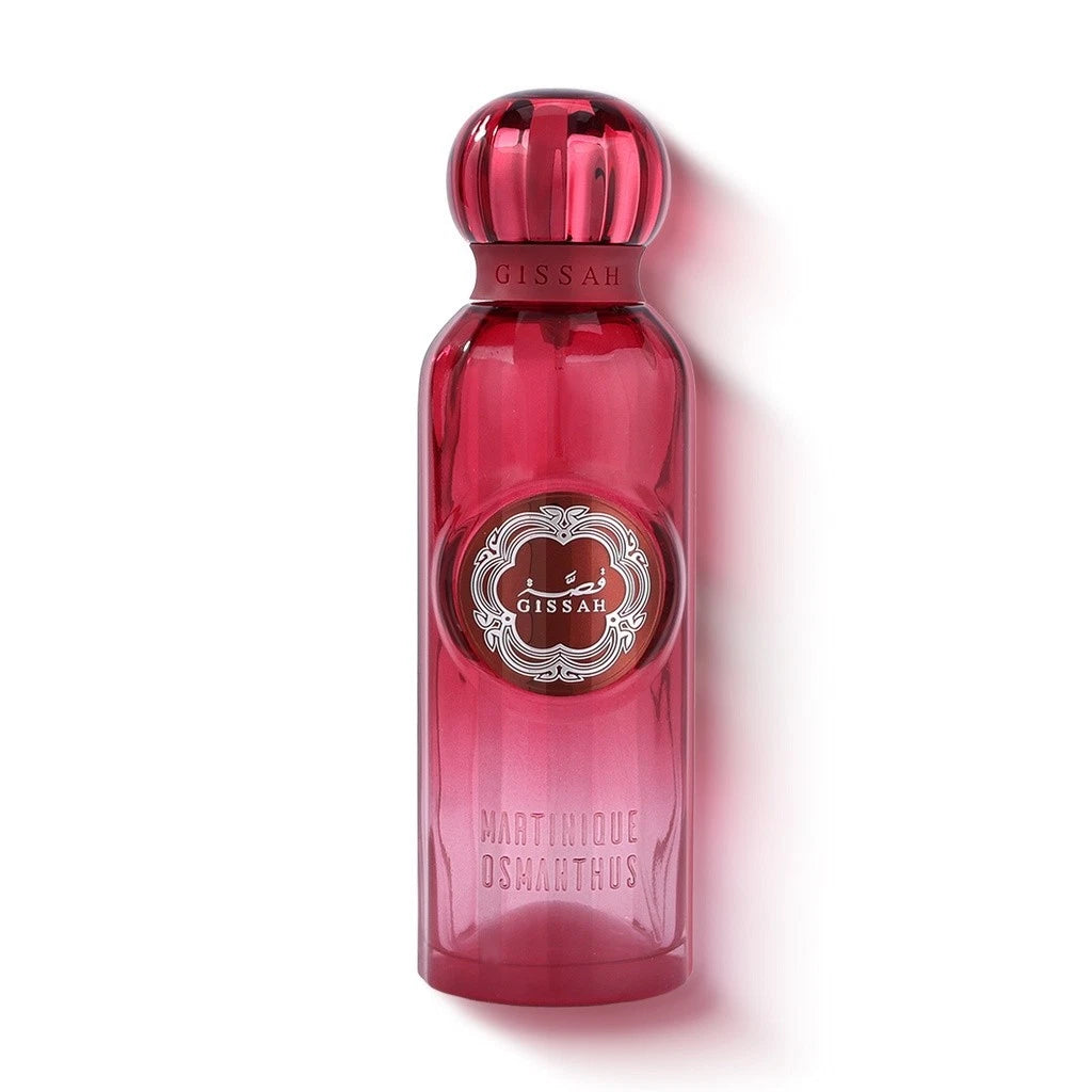Gissah Martinique Osmanthus 200ml red perfume bottle with 'Gissah' branding on a white background